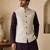 Men's silk maroon embroidery kurta-jacket-set