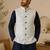 Men's silk blue embroidery kurta-jacket-set