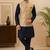 Men's silk blue embroidery kurta-jacket-set