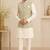 Men's silk white embroidery kurta-jacket-set