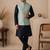 Men's silk blue embroidery kurta-jacket-set