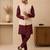 Men's silk maroon embroidery kurta-jacket-set