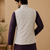 Men's silk maroon embroidery kurta-jacket-set
