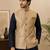 Men's silk blue embroidery kurta-jacket-set
