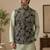 Men's silk green embroidery kurta-jacket-set