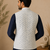 Men's silk blue embroidery kurta-jacket-set