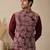 Men's silk maroon embroidery kurta-jacket-set