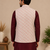 Men's silk maroon embroidery kurta-jacket-set