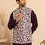 Men's silk maroon embroidery kurta-jacket-set
