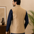 Men's silk blue embroidery kurta-jacket-set