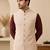 Men's silk maroon embroidery kurta-jacket-set