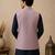 Men's silk blue embroidery kurta-jacket-set
