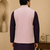 Men's silk maroon embroidery kurta-jacket-set