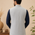 Men's silk blue embroidery kurta-jacket-set