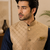 Men's silk blue embroidery kurta-jacket-set