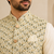 Men's silk white embroidery kurta-jacket-set