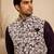 Men's silk maroon embroidery kurta-jacket-set