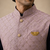 Men's silk blue embroidery kurta-jacket-set