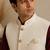Men's silk maroon embroidery kurta-jacket-set