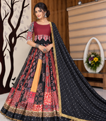 Muslin Cotton Lehenga Choli Set With Mirror Work And Patchwork