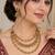 Multicolor antique gold-plated agate stone necklace set with jhumki earrings