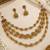 Multicolor antique gold-plated agate stone necklace set with jhumki earrings
