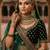 Green antique gold-plated agate stone two-layer necklace set with jhumki earrings, pasha & nath