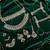 Green antique gold-plated agate stone two-layer necklace set with jhumki earrings, pasha & nath