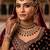 Maroon antique gold-plated agate stone two-layer necklace set with jhumki earrings, pasha & nath