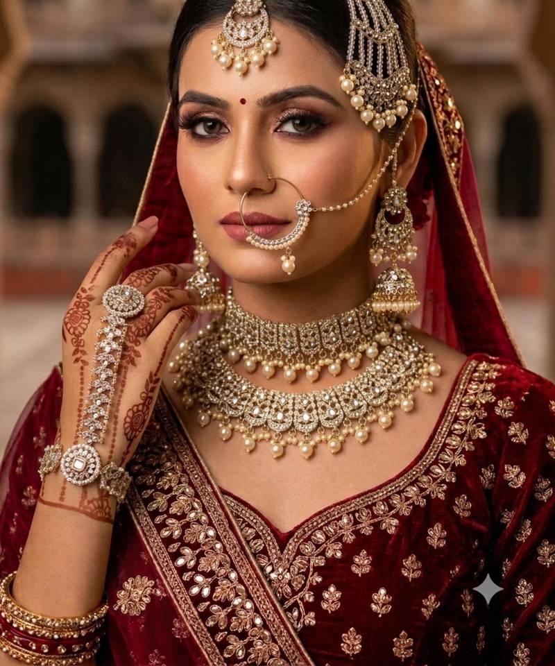 Champion antique gold-plated agate stone two-layer necklace set with jhumki earrings, pasha & nath