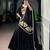 Women Black Khadi Cotton Flared Lehenga Choli with Sequins & Thread Embroidered Blouse and Dupatta Set