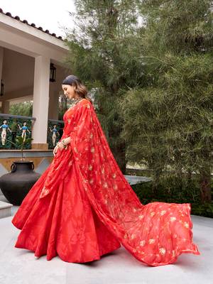 Women's Georgette Printed Free Size Lehenga Choli with Sequins, Embroidery & Mirror Work Dupatta Set 4