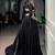 Women Black Khadi Cotton Flared Lehenga Choli with Sequins & Thread Embroidered Blouse and Dupatta Set
