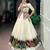 Off-White & Multicolor Printed Border Khadi Cotton Lehenga Set with Stitched Koti Top