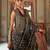 black p.v. checks zari work with burnout and warnish soft finish bollywood saree