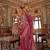 brick red p.v. checks zari work with burnout and warnish soft finish bollywood saree