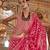 red p.v. checks zari work with burnout and warnish soft finish bollywood saree