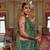 emerald green p.v. checks zari work with burnout soft finish bollywood saree