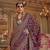 wine p.v. checks zari work with burnout and warnish soft finish bollywood saree