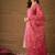 Pink embroidered jaquard kurta pant dupatta set