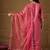 Pink embroidered jaquard kurta pant dupatta set