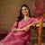 Pink embroidered jaquard kurta pant dupatta set