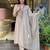 Women's Beautiful Embroidery Work Muslin Cotton Fabric Flared Kurta Pant and Dupatta Set