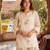 Women's cream embroidered kurta with farshi salwar and organza dupatta set