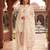 Women's cream embroidered kurta with farshi salwar and organza dupatta set