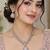 Baby pink mehandi-plated agate stone necklace set with earrings