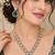 Green pink mehandi-plated agate stone necklace set with earrings