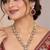 Maroon pink mehandi-plated agate stone necklace set with earrings