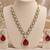 Maroon pink mehandi-plated agate stone necklace set with earrings