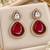 Maroon pink mehandi-plated agate stone necklace set with earrings